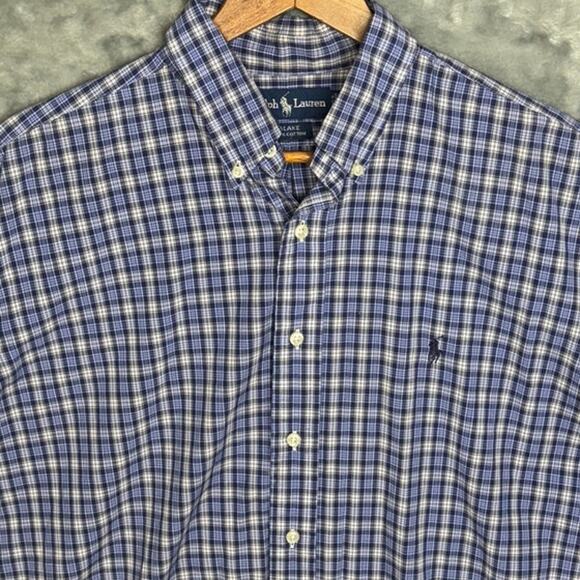 Ralph Lauren Blake Blue Plaid Button Down Shirt - Men's L - Picture 2 of 8
